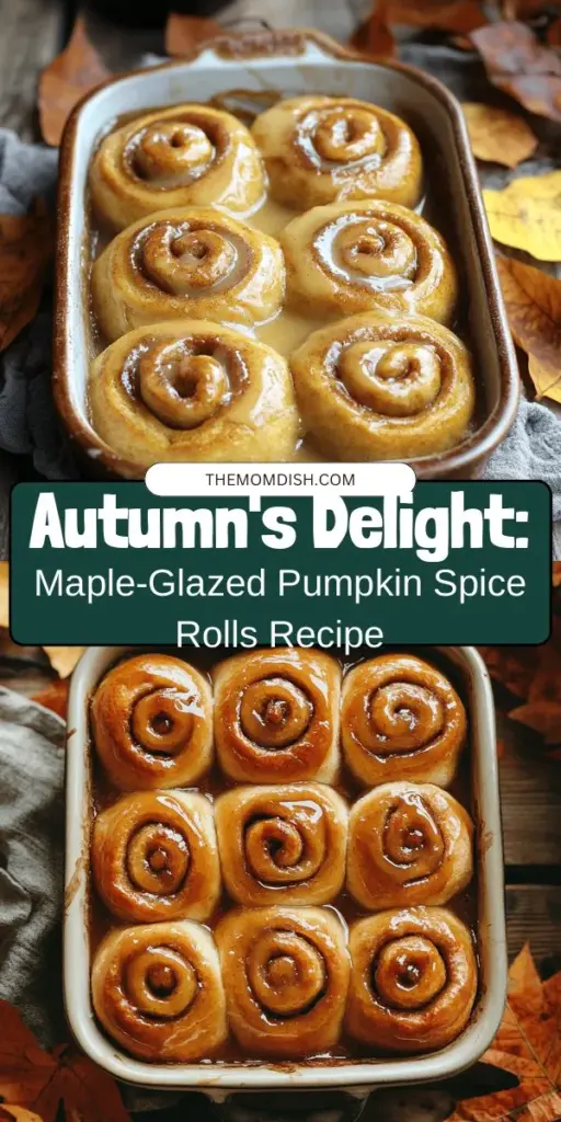 Warm up your autumn mornings with delightful Maple-Glazed Pumpkin Spice Rolls! These fluffy, spiced rolls filled with pumpkin goodness and topped with a luscious maple glaze are perfect for breakfast, snacks, or dessert. Easy to make, they capture the essence of the season, filling your kitchen with cozy aromas that invite everyone to gather. Impress your family and friends with this must-try fall treat! #PumpkinSpice #AutumnBaking #HomemadeGoodness #FallRecipes #CozyBaking