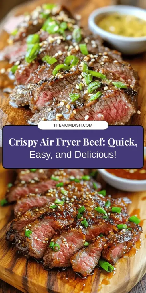 Discover the joy of easy, delicious cooking with Air Fryer Crispy Beef! This mouthwatering recipe brings you crispy, flavorful beef with minimal oil, making it a healthier choice. Perfect for busy weeknights or special gatherings, you’ll love the quick prep and versatile serving options. Elevate your meals with this satisfying dish that retains all the rich flavors while trimming the calories. Try it today! #AirFryerRecipes #CrispyBeef #HealthyEating #QuickMeals #ComfortFood #Foodie #CookingTips #HomeCooking #YummyRecipes