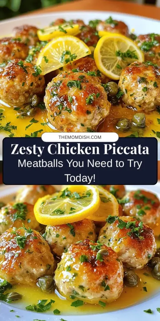 Discover the delicious twist on a classic dish with Zesty Chicken Piccata Meatballs! These juicy meatballs combine tender ground chicken with vibrant lemon, capers, and fresh herbs for a flavor-packed meal. Perfect as an appetizer, main course, or over pasta, this dish will impress at any gathering. Whip them up easily at home for a delightful dinner that’s healthy and satisfying. Try this crowd-pleaser today! #ChickenPiccata #Meatballs #DinnerIdeas #HealthyEating #ItalianCuisine #Foodie