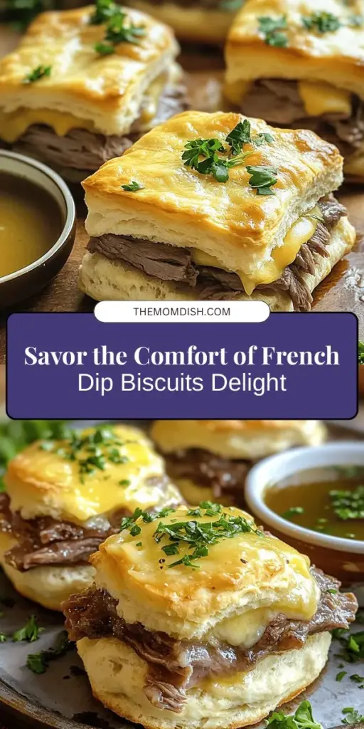 Indulge in the comforting flavors of French Dip Biscuits Delight! This mouthwatering fusion of flaky homemade biscuits and savory roast beef in a rich broth is perfect for any occasion. Easy to make and loved by all, these delightful biscuits create a cozy meal that feels gourmet. Impress your family and friends with this delicious comfort food classic. Try it today! #FrenchDip #ComfortFood #Biscuits #Homemade #CookingAtHome #DeliciousMeals #FamilyDinner #Foodie