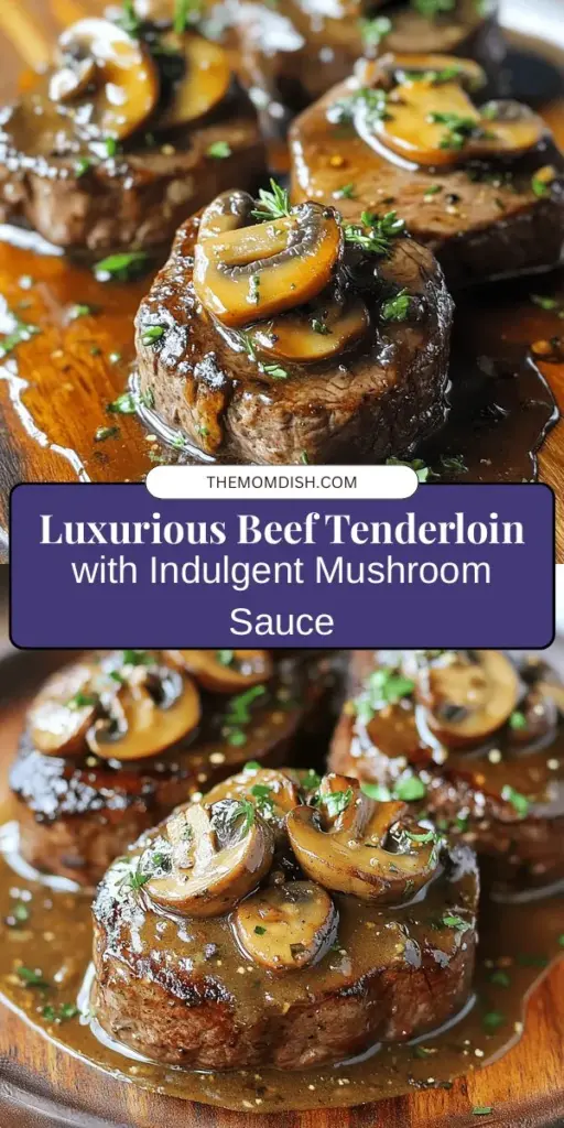 Indulge in the luxurious flavors of savory beef tenderloin with rich mushroom sauce, perfect for special occasions or a memorable weeknight dinner. This dish combines the unparalleled tenderness of beef with a deep, umami-packed sauce made from cremini mushrooms and fresh herbs. Whether you're a beginner or a seasoned chef, this recipe will impress family and friends. Join the culinary adventure and elevate your dining experience! #BeefTenderloin #MushroomSauce #GourmetCooking #HomeCookedMeals #FoodieFavorites