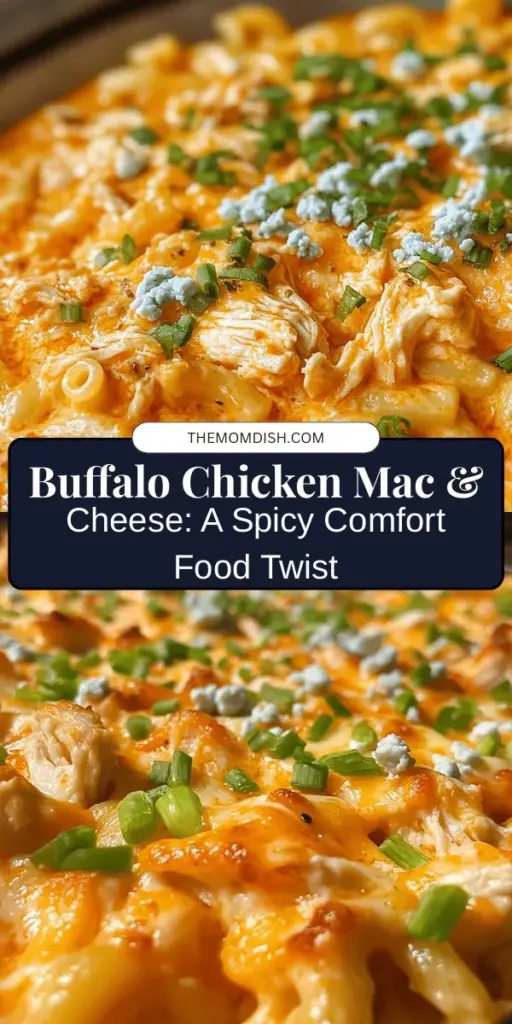 Take your mac and cheese to the next level with this Spicy Buffalo Chicken Mac & Cheese! This creamy and cheesy dish is perfectly paired with the zesty kick of buffalo chicken, making it a hit for any gathering. Whether you're cooking for a weeknight meal or game day, this recipe combines comfort and excitement in every bite. Enjoy a crowd-pleaser that's easy to prepare and full of bold flavors! #BuffaloChicken #MacAndCheese #ComfortFood #RecipeIdeas #FoodieFun