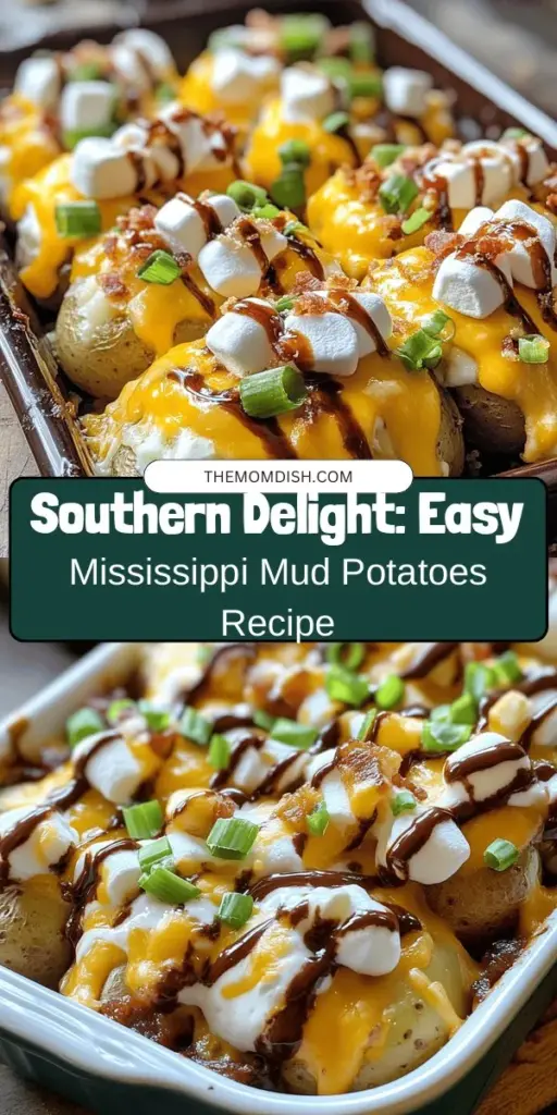 Discover the soul-satisfying recipe for Mississippi Mud Potatoes, a Southern comfort food that brings warmth to any gathering. This hearty dish combines creamy Russet potatoes with crispy bacon, sharp cheddar, and tangy sour cream, topped with flavorful spices. Perfect for family dinners or potlucks, Mississippi Mud Potatoes are sure to impress! Try adding your personal touch for a unique twist! #MississippiMudPotatoes #ComfortFood #SouthernCooking #PotatoRecipes #Foodie