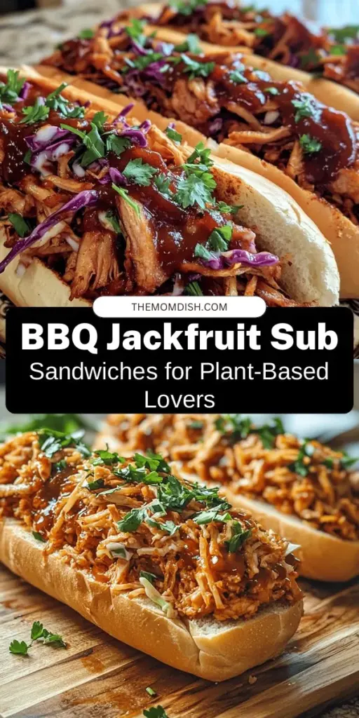 Discover the deliciousness of BBQ Jackfruit Bliss Sub Sandwiches, a delightful plant-based alternative that satisfies meat cravings without compromising taste. This easy-to-make recipe highlights the versatile jackfruit, packed with nutrients and fiber. Perfect for BBQ lovers, it's a fantastic way to enjoy hearty flavors while embracing healthier eating. Explore creative variations and serving ideas for a complete meal! #BBQJackfruit #PlantBased #VeganRecipes #HealthyEating #JackfruitSandwiches #MeatlessMonday