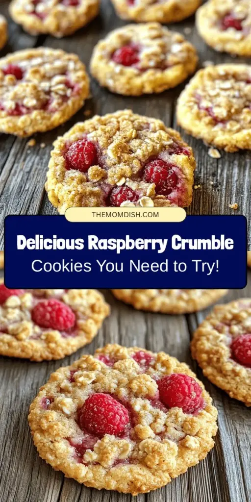 Try these scrumptious Raspberry Crumble Cookies, where tart fresh raspberries meet a buttery crumbly texture! Perfect for any occasion, these cookies not only taste amazing but look delightful too. Made with wholesome ingredients like oats, nuts, and butter, they create a memorable baking experience. Enjoy them with milk, coffee, or tea, and watch your loved ones smile with every bite! #RaspberryCookies #Baking #HomemadeTreats #CookieRecipe #DessertLovers