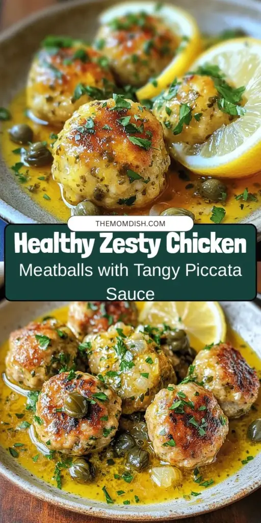 Discover the deliciousness of Zesty Chicken Meatballs with Piccata Sauce! This healthy twist on a classic dish features lean ground chicken and a bright, tangy sauce made with lemon, capers, and Dijon mustard. Perfect for weeknight meals or special occasions, these meatballs are easy to make and packed with flavor. Serve over pasta, rice, or a fresh salad for a satisfying meal. Enjoy a guilt-free taste sensation! #ChickenMeatballs #HealthyRecipes #PiccataSauce #ComfortFood #EasyDinner #MealPrep #CulinaryDelight