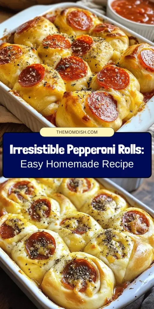 Discover the joy of making homemade pepperoni rolls, a delicious treat that combines savory pepperoni and gooey mozzarella wrapped in soft, fluffy dough. Perfect for parties, picnics, or a cozy night in, these rolls are easy to prepare and sure to impress. Originating from West Virginia, they blend tradition and flavor, making every bite a delight. Try different cheeses or add herbs for a unique twist! #PepperoniRolls #ComfortFood #BakingFun #HomemadeDelights #Foodie #SnackTime