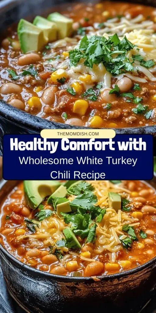 Warm up with a bowl of Wholesome White Turkey Chili! This nutritious and delicious dish combines lean turkey, creamy white beans, and vibrant veggies simmered to perfection, making it a satisfying choice for any meal. Packed with protein and fiber, it’s both hearty and healthy. Customize with your favorite toppings and enjoy a comforting experience that’s good for your body. Try this recipe for a cozy family dinner! #WhiteTurkeyChili #HealthyRecipes #ComfortFood #MealPrep #Yummy