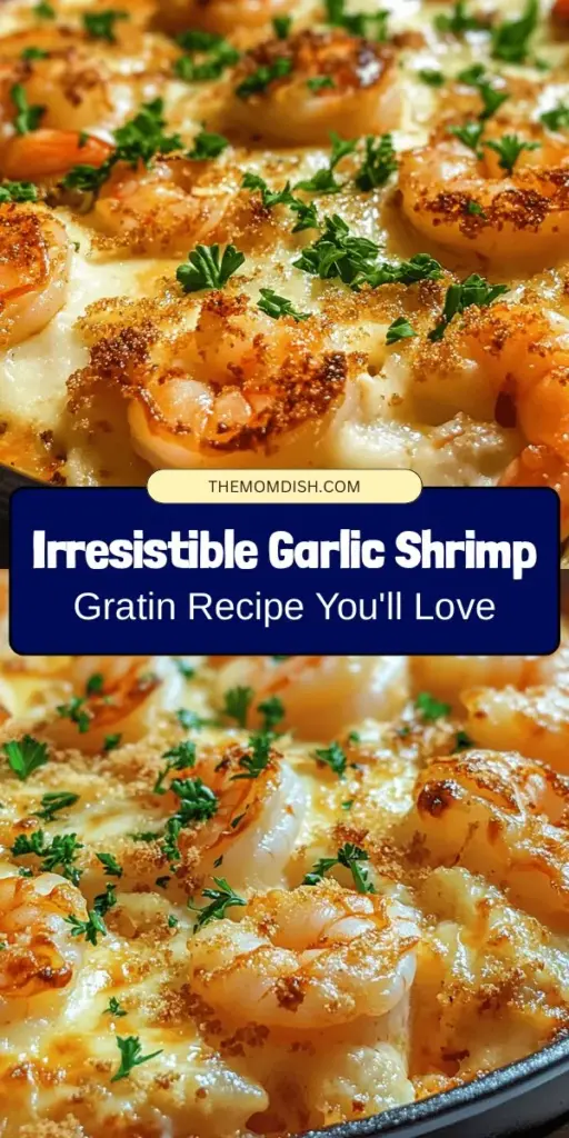 Discover the ultimate comfort food with this Garlic Shrimp Gratin recipe! This seafood delight features succulent shrimp enveloped in a rich, buttery sauce, topped with a crispy breadcrumb layer. Perfect for special occasions or a cozy dinner at home, it's simple to make, requiring just a few ingredients and minimal effort. Impress your guests or treat yourself to this gourmet dish that’s ready in under an hour. #GarlicShrimpGratin #SeafoodRecipes #ComfortFood #EasyCooking #GourmetAtHome