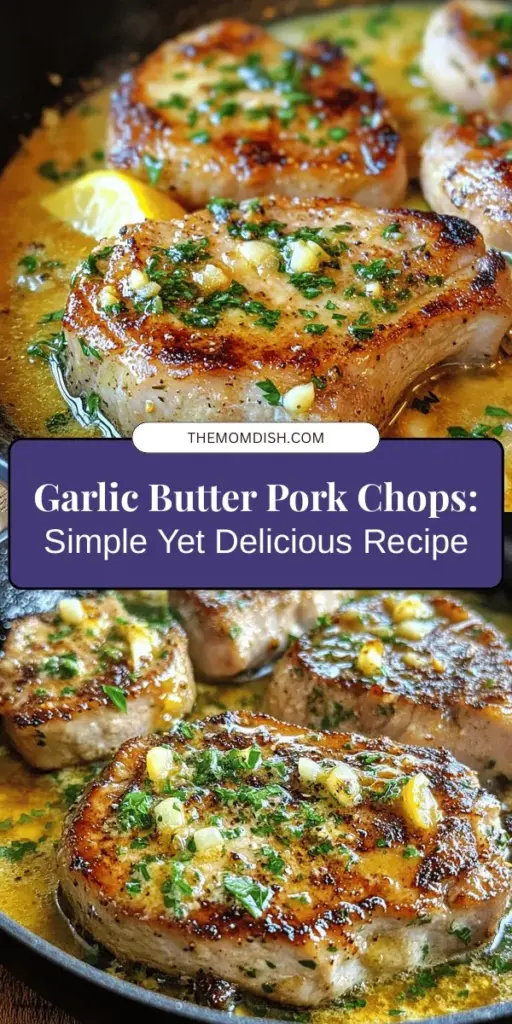 Discover the mouthwatering flavors of garlic butter pork chops, a simple yet indulgent dish perfect for any occasion. This recipe combines juicy bone-in pork chops with a rich garlic butter sauce, making it a hit for family dinners or cozy nights in. Learn how to achieve the perfect sear and enhance your dish with fresh herbs and a splash of lemon juice. Try this delicious meal today! #GarlicButterPorkChops #CookingAtHome #EasyRecipes #PorkRecipes #Foodie