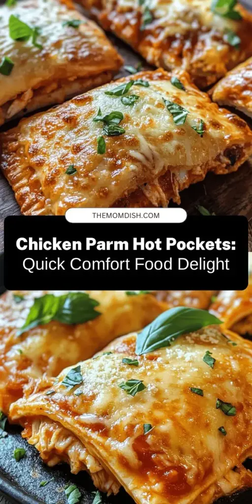 Indulge in a modern twist on the classic Chicken Parmesan with these irresistible Chicken Parm Hot Pockets! Perfectly portable, these cheesy delights feature tender chicken, rich marinara, and gooey mozzarella, all wrapped in a flaky crust. Easy to make and customizable, they’re perfect for quick lunches, dinner for kids, or snacks. Bring comfort food to your table with this delicious recipe today! #ChickenParm #ComfortFood #HotPockets #Recipe #EasyMeals #FamilyDinner