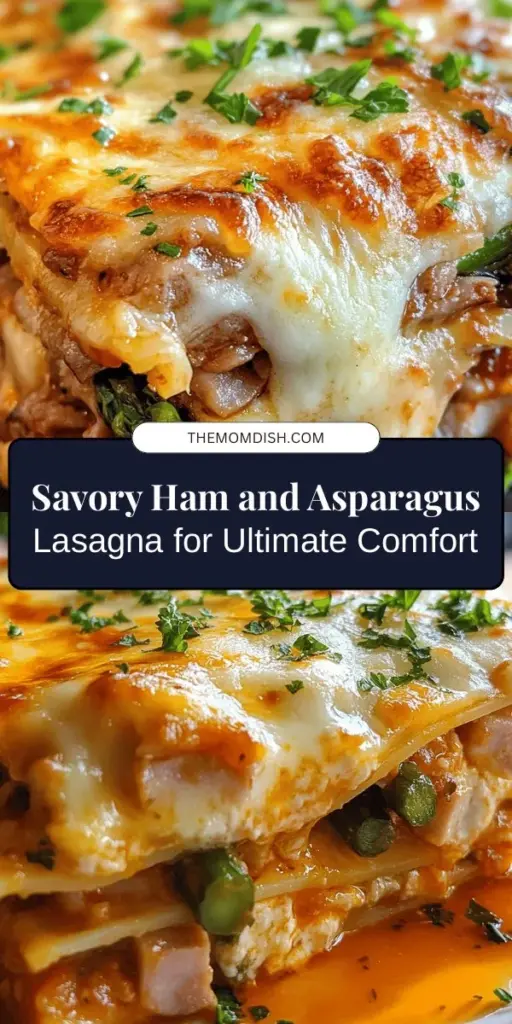 Discover a delightful twist on a classic with Savory Ham and Asparagus Lasagna! This comforting dish layers rich flavors of ham, fresh asparagus, and a blend of cheeses for a satisfying meal. Perfect for family gatherings or cozy nights, it’s easy to prepare and packed with nutrients. Embrace your creativity and make it your own! Get ready to dig into a hearty dish that brings loved ones together! #Lasagna #ComfortFood #HamAndAsparagus #CookingAtHome #Foodie