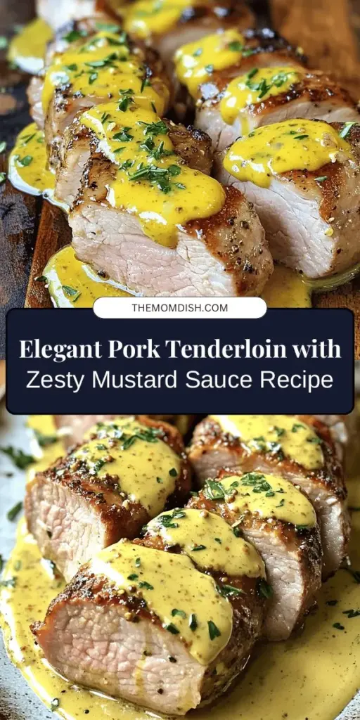 Looking to impress at your next dinner? Try this Savory Pork Tenderloin with Zesty Mustard Sauce. Tender pork paired with a creamy, tangy mustard sauce creates an elegant dish perfect for any occasion. Easy to prepare and full of flavor, it’s great for weeknight dinners or special celebrations. Serve with roasted veggies or mashed potatoes for a complete meal that will leave everyone wanting more! #PorkTenderloin #MustardSauce #DinnerIdeas #HomeCooking #Foodie