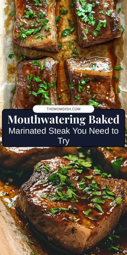 Discover the secrets to making a mouthwatering Sizzling Baked Marinated Steak that's juicy and bursting with flavor! This easy recipe transforms simple cuts like flank or skirt steak into a gourmet dish, thanks to a delicious marinade of soy sauce, olive oil, and balsamic vinegar. Perfect for family dinners or special occasions, this steak pairs well with roasted veggies and mashed potatoes. Get ready to impress your guests! #SteakRecipe #CookingTips #MarinatedSteak #HomeCooking #FoodLovers #EasyRecipes