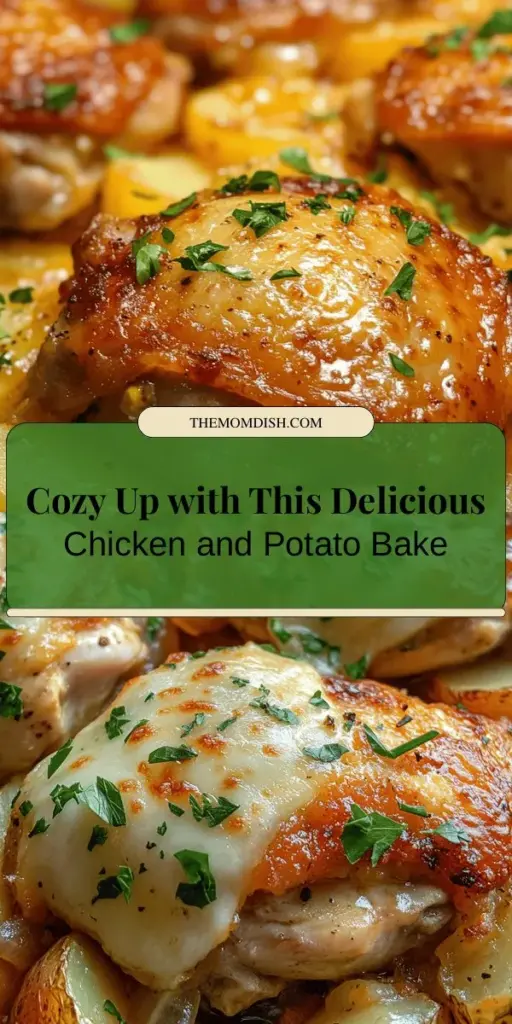 Warm up your evenings with this Cozy Chicken and Potato Bake recipe! Perfect for family gatherings or a simple weeknight dinner, this dish features tender chicken thighs, hearty potatoes, and a creamy sauce that promises to envelop you in comfort. With easy-to-follow steps, even beginner cooks can create this delightful meal. Gather your loved ones and enjoy the nostalgia of home-cooked goodness! #ComfortFood #ChickenRecipe #HomeCooking #FamilyDinner #CozyEats #PotatoBake