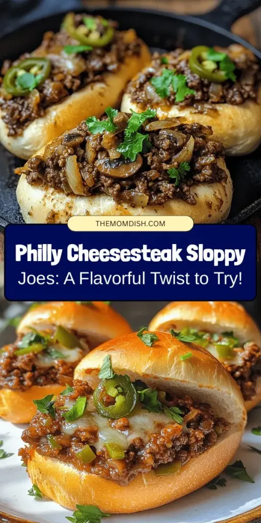 Discover a mouthwatering twist on classic comfort food with Philly Cheesesteak Sloppy Joes! This unique fusion combines the rich flavors of a Philly cheesesteak with the messy charm of Sloppy Joes, making it perfect for busy weeknight dinners or gatherings. Ready in under 30 minutes, this recipe features savory ground beef, sautéed veggies, and gooey melted provolone on soft hoagie rolls. Try it for a comforting meal everyone will love! #PhillyCheesesteak #SloppyJoes #ComfortFood #QuickMeals #FamilyDinner #RecipeIdeas