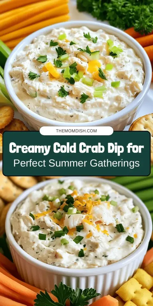 Dive into summer with our Chilled Ocean Delight: Creamy Cold Crab Dip! This easy-to-make recipe brings a refreshing and flavorful touch to your gatherings. Packed with lump crab meat, cream cheese, and a blend of savory seasonings, this dip is perfect with crackers, veggies, or bread. Impress friends and family at picnics, BBQs, or casual nights in. Discover the coastal flavors in every bite and make it your go-to appetizer! #CrabDip #SeafoodAppetizer #SummerRecipes #PartyFood #YummySnack