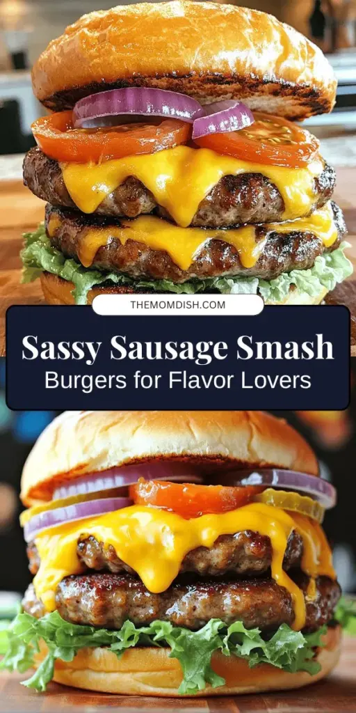 Discover the mouthwatering delight of Sassy Sausage Smash Burgers! This recipe combines the rich flavors of Italian sausage and ground beef for a juicy and flavorful burger experience that's hard to resist. Perfect for any gathering or family dinner, these burgers can be customized with your favorite toppings and condiments. Elevate your next meal and impress your guests with this unique twist on a classic favorite! #SassyBurger #SmashBurger #HomemadeBurgers #Foodie #BBQ #CookingAtHome #FlavorFusion