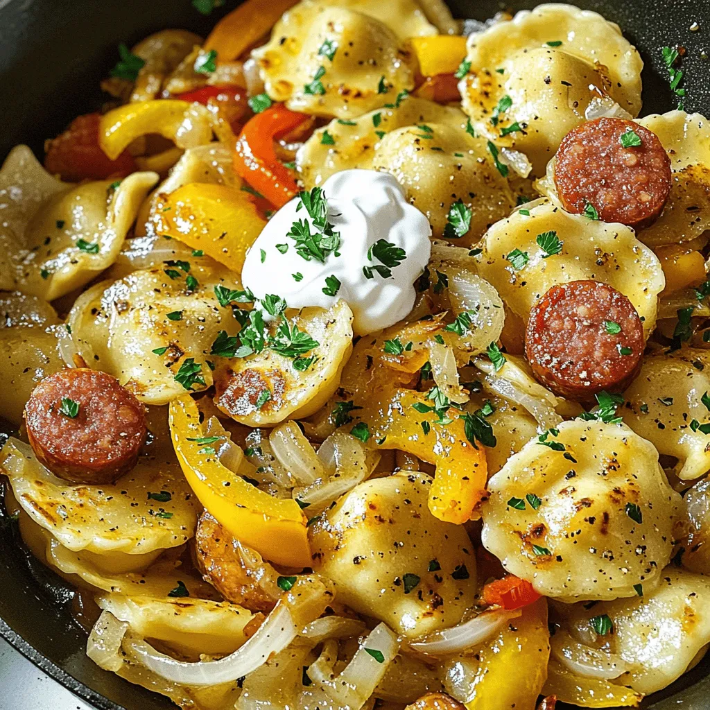 To make a tasty pierogi sausage skillet, you need a few key items. First, get frozen pierogi. Choose cheese or potato filling based on your taste. Next, you need kielbasa sausage. It adds great flavor and is a classic choice.