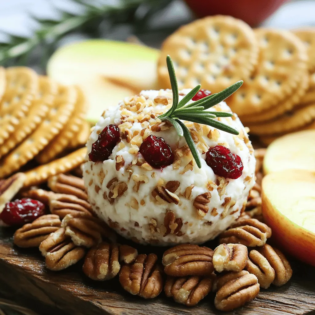 The Cranberry Pecan Cheese Ball is a delightful appetizer that combines creamy textures with a burst of flavors, making it the perfect addition to your next gathering. Whether you're hosting a holiday feast, a casual get-together, or a festive party, this cheese ball is sure to impress your guests. Its unique blend of savory and sweet elements creates a harmonious flavor profile that appeals to a wide range of palates. The rich, creamy base contrasted with the crunchy pecans and tart cranberries makes this dish not only delicious but also visually appealing, making it a standout centerpiece on any appetizer table.