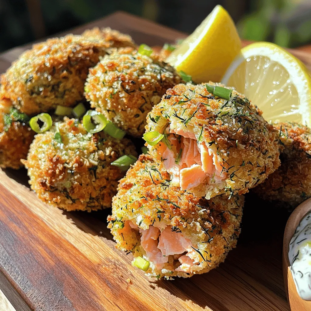 Salmon croquettes are small, round patties made from flaked salmon. They mix salmon with breadcrumbs, eggs, and seasonings. This blend forms a tasty treat that you can fry or bake. Salmon cakes, on the other hand, often use larger chunks of salmon. They may contain more filler ingredients. The main difference lies in texture. Croquettes are smooth and creamy inside, while cakes are chunkier.