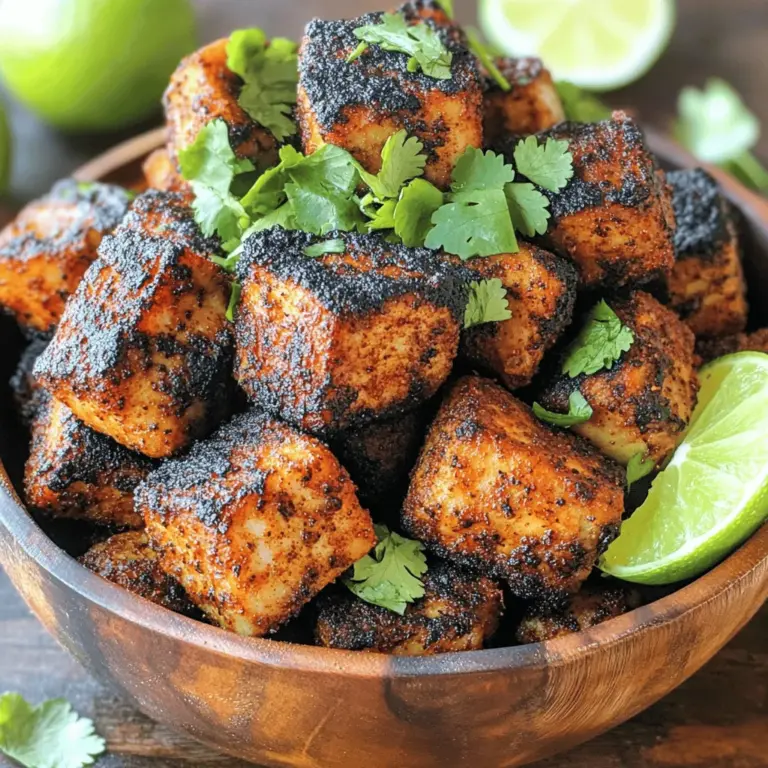 If you're looking to elevate your weeknight dinners or impress guests at your next gathering, Sizzlin' Blackened Pork Bites are the perfect choice. This dish is a masterclass in flavor, combining the rich smokiness of paprika, the fiery kick of cayenne, and the subtle sweetness of brown sugar. Each bite is a burst of flavor, transporting your taste buds to a realm of culinary delight. Whether served as an appetizer, a main dish, or a snack, these blackened pork bites are not only delectable but also incredibly easy to prepare.