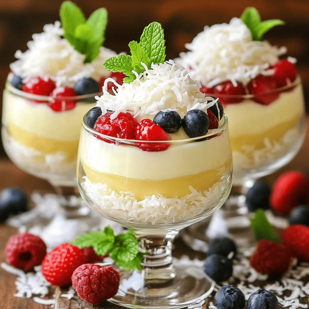 To make a great coconut mousse, you need a few key ingredients. First, you need full-fat coconut milk. This gives the mousse its rich and creamy texture. You will also want unsweetened shredded coconut. It adds a nice texture and enhances the coconut flavor.