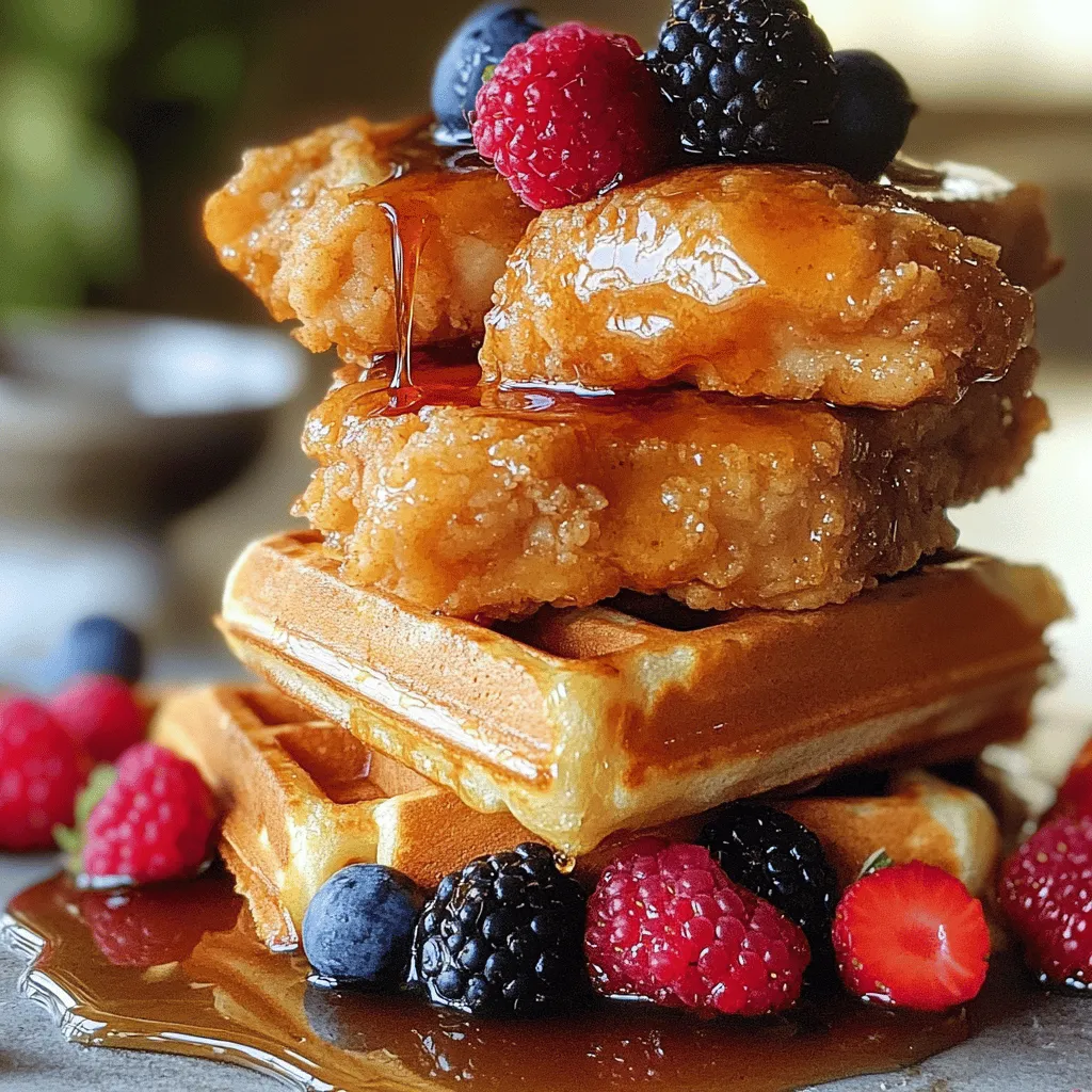 To make the best chicken and waffles, I focus on a crispy Southern chicken and waffles recipe. The key is in the preparation and ingredients. First, you want to marinate your chicken. Soak it in buttermilk and hot sauce for at least 30 minutes. This adds flavor and keeps the chicken moist.