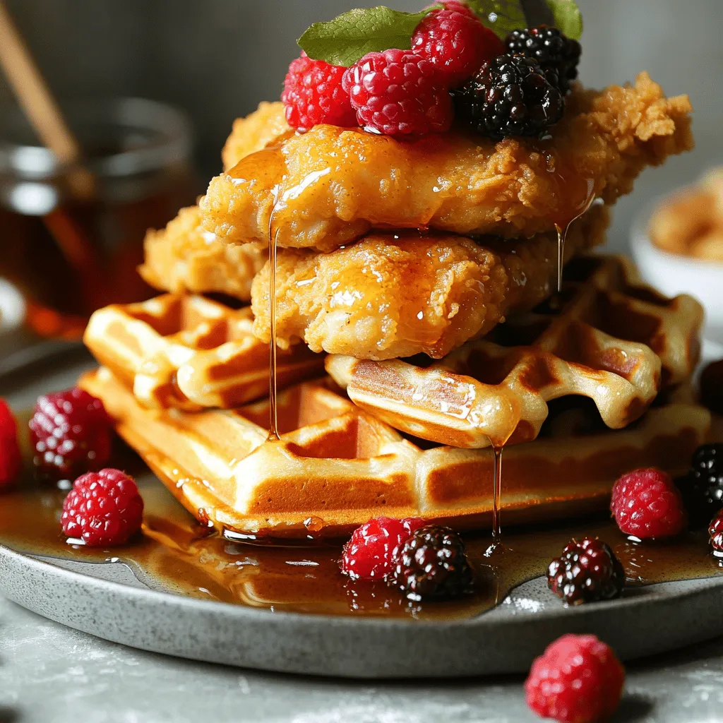 To make the best chicken and waffles, I focus on a crispy Southern chicken and waffles recipe. The key is in the preparation and ingredients. First, you want to marinate your chicken. Soak it in buttermilk and hot sauce for at least 30 minutes. This adds flavor and keeps the chicken moist.