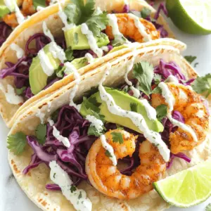 Bobby Flay's shrimp tacos shine because of fresh and bold ingredients. The main star is shrimp—use large, peeled, and deveined shrimp. This makes cooking quick and easy.