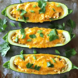 Buffalo Chicken Zucchini Boats Recipe