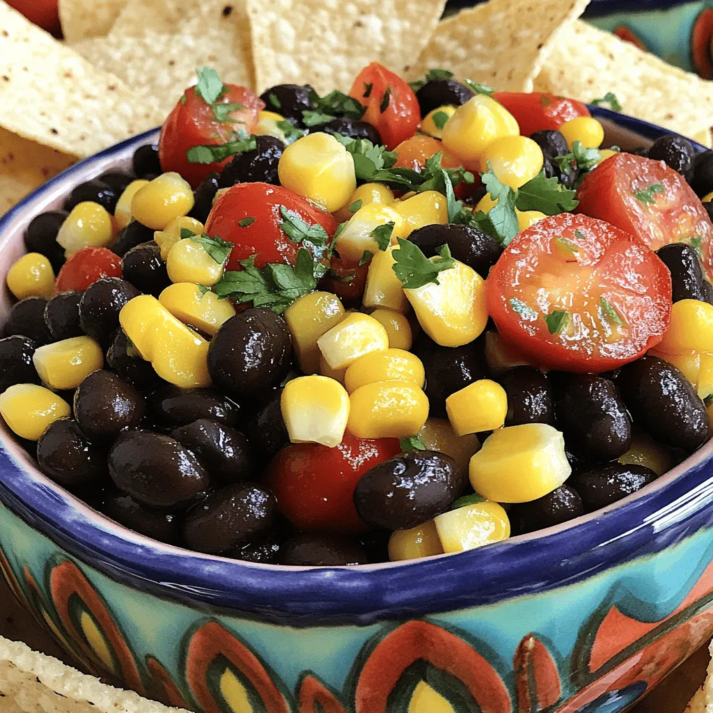 To make a fresh and tasty black bean and corn salsa, you need a few key ingredients. The main stars are black beans and corn. I like to use one can of black beans. Make sure to drain and rinse them well. This helps remove extra sodium. For corn, you can use fresh or frozen. If you use frozen, just thaw it first.