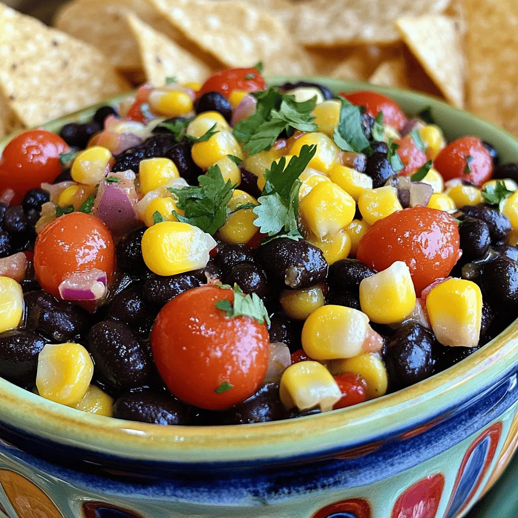 To make a fresh and tasty black bean and corn salsa, you need a few key ingredients. The main stars are black beans and corn. I like to use one can of black beans. Make sure to drain and rinse them well. This helps remove extra sodium. For corn, you can use fresh or frozen. If you use frozen, just thaw it first.