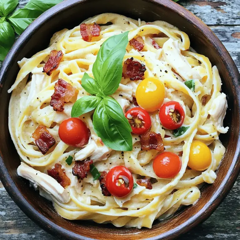 Creamy Chicken and Bacon Pasta is the epitome of comfort food, bringing together the rich decadence of cream, the savory crunch of crispy bacon, and the tender juiciness of chicken breast. This delicious dish not only satisfies your taste buds but also warms your heart, making it a favorite for families and food lovers alike. Whether you're looking to whip up a quick weeknight dinner or impress guests at a special gathering, this recipe fits the bill perfectly.