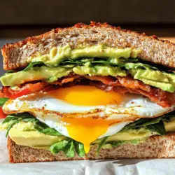 The Breakfast Club Sandwich is an iconic morning meal that has won the hearts of breakfast lovers everywhere. Combining layers of savory flavors and delightful textures, this sandwich is more than just a meal; it's a culinary experience that awakens the senses and sets the tone for the day ahead. Imagine sinking your teeth into crispy bacon, perfectly cooked eggs, creamy avocado, and fresh greens sandwiched between slices of toasted bread—each bite provides a satisfying crunch and an explosion of flavors that make it a beloved staple at breakfast tables around the world.