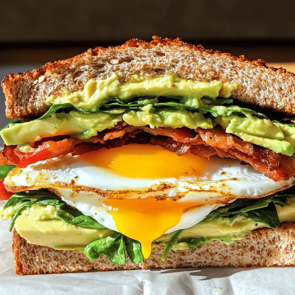 The Breakfast Club Sandwich is an iconic morning meal that has won the hearts of breakfast lovers everywhere. Combining layers of savory flavors and delightful textures, this sandwich is more than just a meal; it's a culinary experience that awakens the senses and sets the tone for the day ahead. Imagine sinking your teeth into crispy bacon, perfectly cooked eggs, creamy avocado, and fresh greens sandwiched between slices of toasted bread—each bite provides a satisfying crunch and an explosion of flavors that make it a beloved staple at breakfast tables around the world.