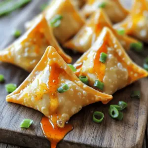 To make buffalo chicken wontons, you need simple ingredients. Gather cooked chicken, cream cheese, buffalo sauce, green onions, and cheddar cheese. You will also need wonton wrappers, an egg, and oil for frying.