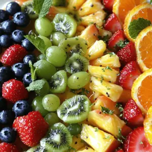 To make a great rainbow fruit salad, you need fresh fruits. I love adding a variety of colors for a fun look. Here are the key fruit salad ingredients for this recipe.