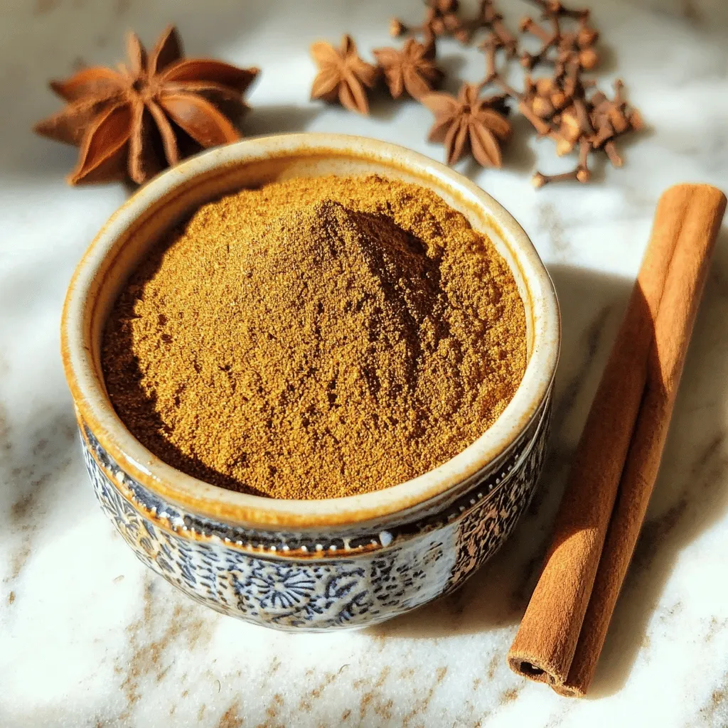 Garam masala is a warm spice blend often used in Indian cooking. This mix usually includes cumin seeds, coriander seeds, black peppercorns, cloves, cardamom pods, and cinnamon. Each spice adds its unique taste and aroma.