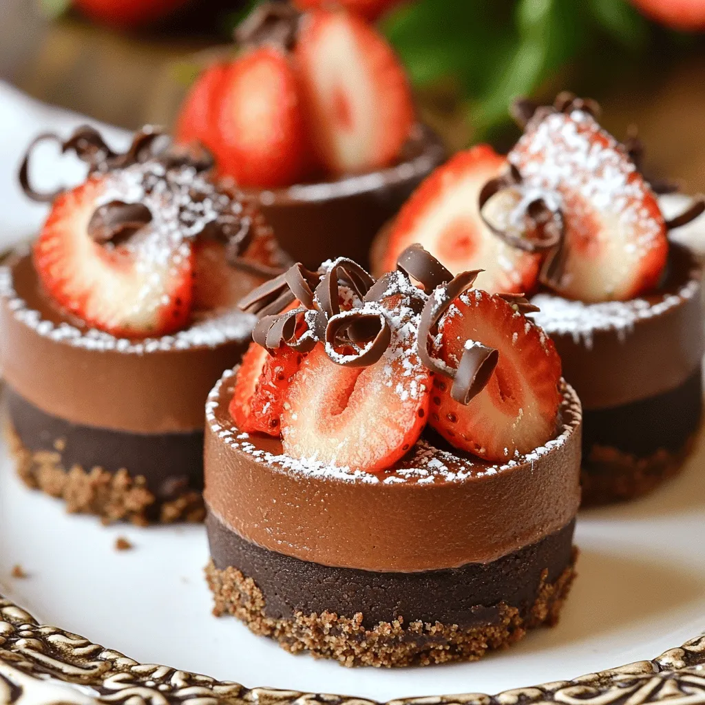 To make chocolate strawberry mini cheesecakes, you need a few key ingredients.