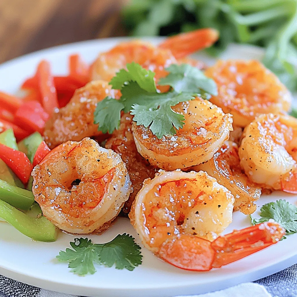 Salt and pepper shrimp is a simple dish that shines with fresh ingredients. The main star is, of course, the shrimp. I prefer large, peeled, and deveined shrimp for this recipe. They cook quickly and absorb all the flavors well. You can use shrimp caught sustainably to support our oceans.