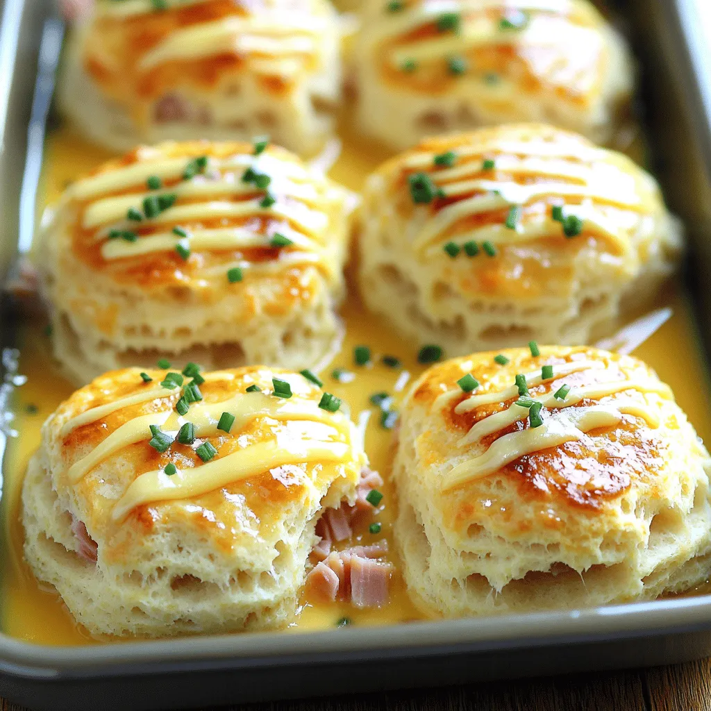 To make ham and cheese butter swim biscuits, you need some simple ingredients. The full recipe includes: