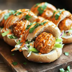 In the ever-evolving landscape of culinary delights, the Buffalo Chicken Meatball Sandwich has emerged as a favorite among food enthusiasts. This sandwich is a perfect fusion of bold flavors, combining the fiery zest of Buffalo chicken meatballs with the crisp, refreshing notes of celery slaw. It’s a dish that not only satisfies the taste buds but also brings a sense of comfort and indulgence. Whether you’re hosting a game day gathering, preparing a family dinner, or simply craving something delicious, this sandwich is sure to impress.