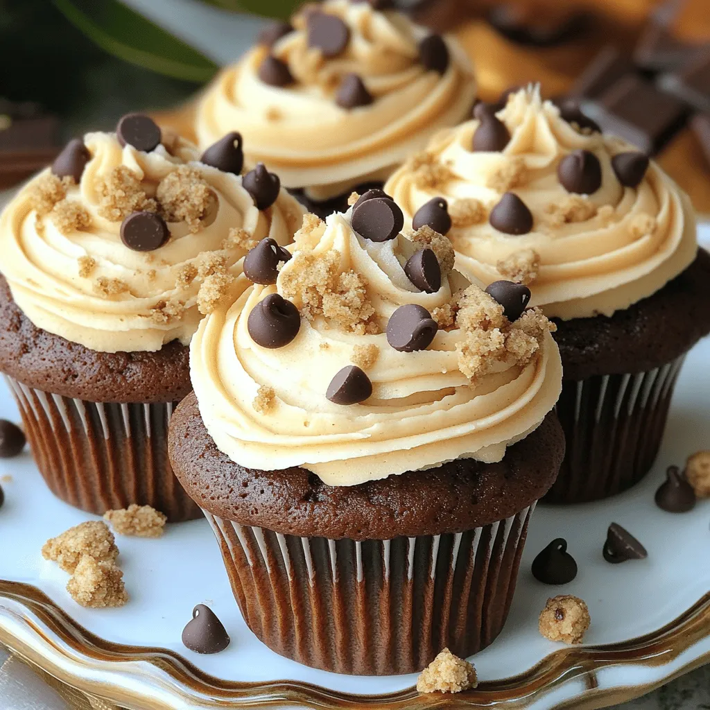 The cookie dough cupcakes recipe needs a few key ingredients. Each part adds flavor and texture.