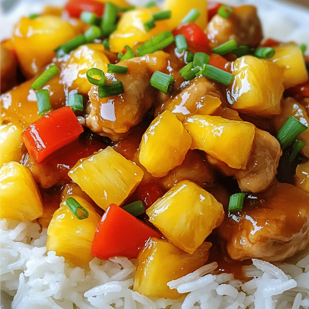 Sweet and sour chicken is a fun dish. To make it, you need some key ingredients. First, chicken is a must. I prefer boneless, skinless chicken thighs. They stay juicy and tender. You will also need fresh or canned pineapple. Pineapple adds a sweet, tangy flavor.