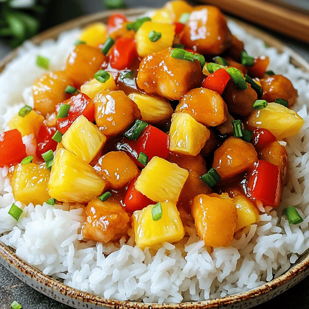 Sweet and sour chicken is a fun dish. To make it, you need some key ingredients. First, chicken is a must. I prefer boneless, skinless chicken thighs. They stay juicy and tender. You will also need fresh or canned pineapple. Pineapple adds a sweet, tangy flavor.