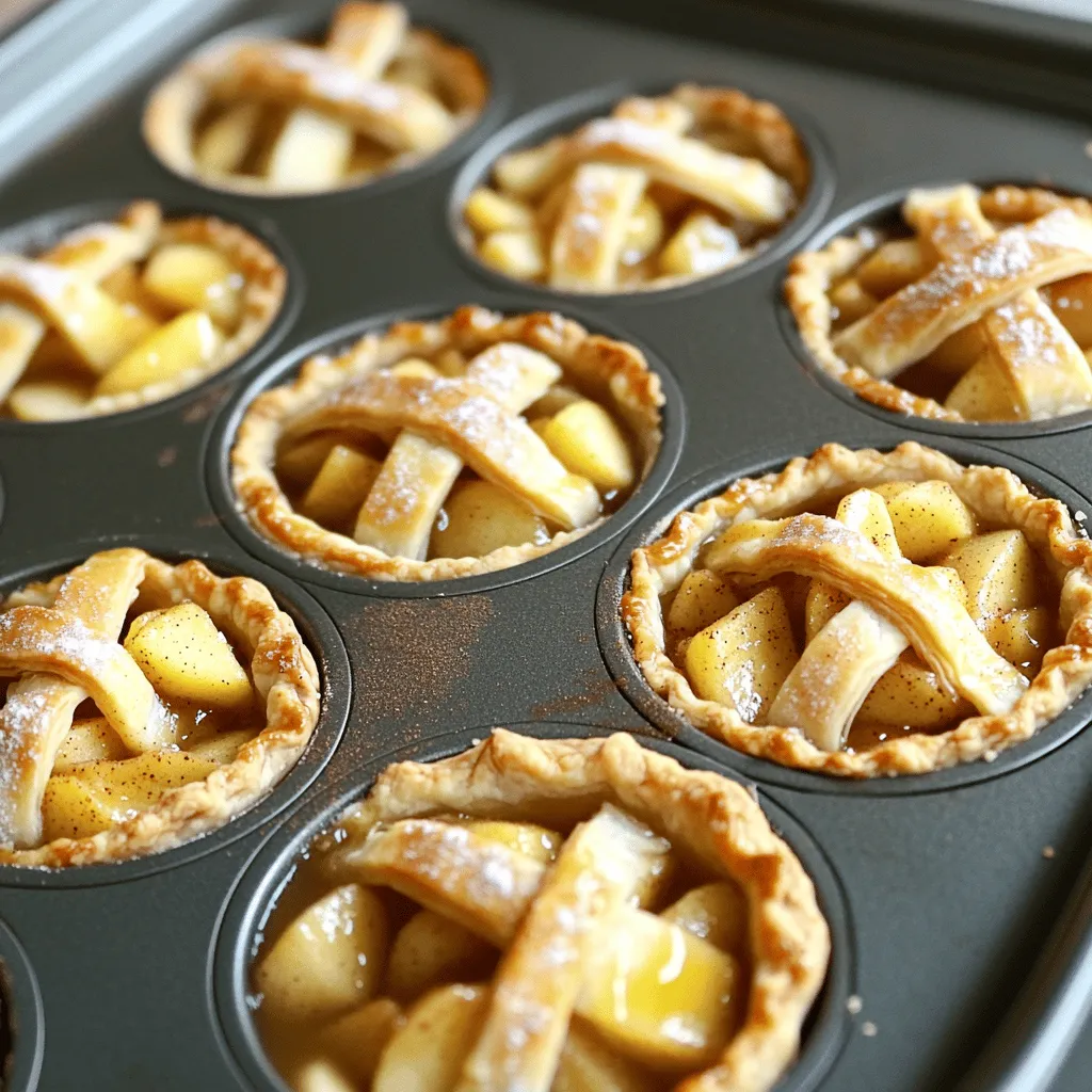 To make mini apple pies, start with fresh ingredients. For the filling, I choose two large Granny Smith apples. They add a great tart flavor that balances the sweetness. You also need one teaspoon of lemon juice. It helps keep the apples from browning.