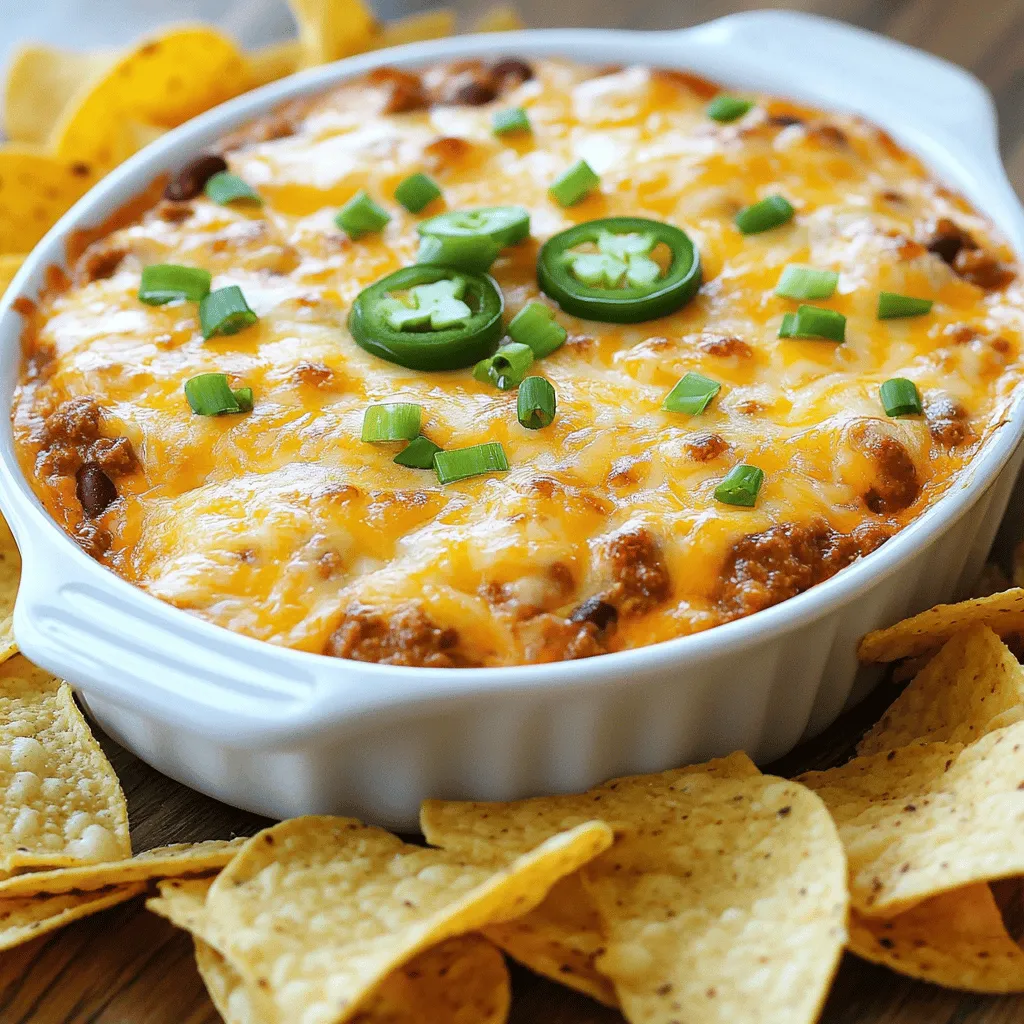 To make a great chili cheese dip, you need simple ingredients. The star of the show is a can of chili. You can choose chili with or without beans based on your taste.