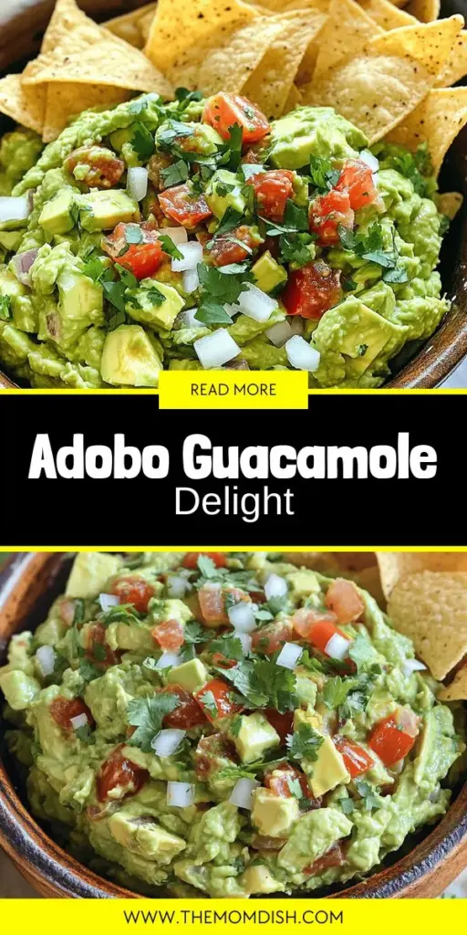 Get ready to spice up your snack time with this Homemade Adobo Guacamole recipe! This easy and delicious dip combines ripe avocados with zesty adobo sauce, creating a flavor explosion perfect for any occasion. Learn tips for picking the best avocados and serving ideas that will impress your guests. In just 10 minutes, you can whip up a tasty treat that elevates your gatherings. Click through to explore the full recipe and enjoy the taste of homemade goodness!