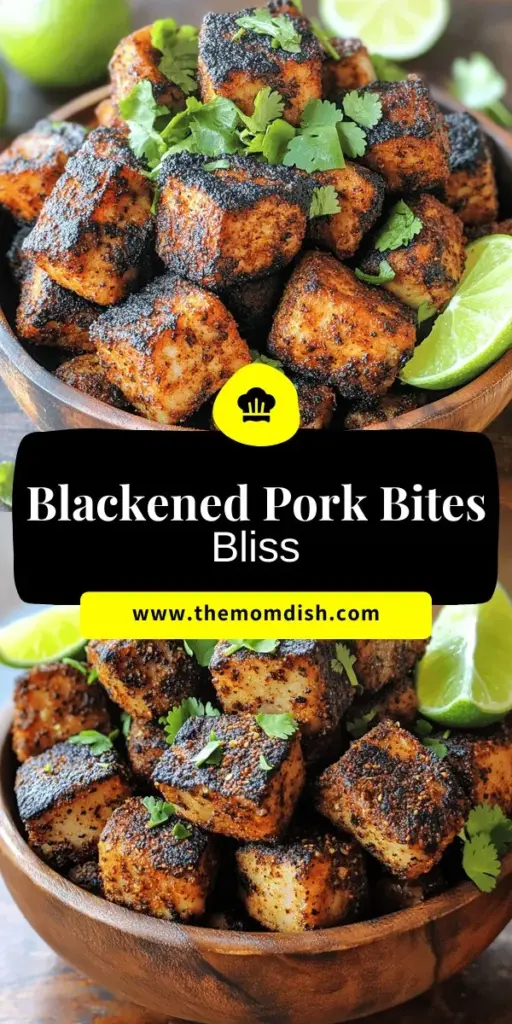 Discover the ultimate flavor experience with Sizzlin' Blackened Pork Bites! This mouthwatering dish is packed with the smoky richness of paprika, a spicy kick from cayenne, and a hint of sweetness from brown sugar, making it perfect for weeknight dinners or gatherings. Learn how to create these delicious bites with our easy recipe and impress your guests. Click to explore the full recipe and elevate your cooking game today!